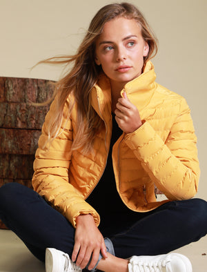 Honey 2 Funnel Neck Quilted Jacket in Old Gold - Tokyo Laundry
