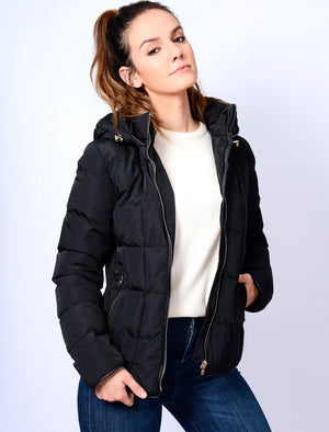Wookie Quilted Hooded Jacket in Black - Tokyo Laundry