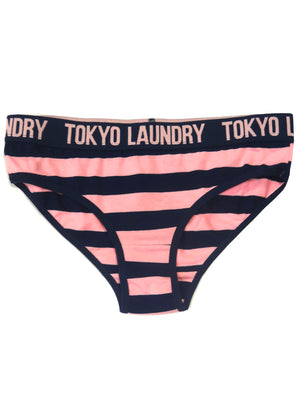 Katelyn (3 Pack) Assorted Print Briefs In Candy Pink / Blue - Tokyo Laundry
