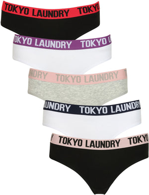 Robyn Assorted Briefs In Black / White / Light Grey / White / Black - Tokyo Laundry