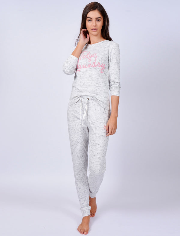Belle Space Dye 2pcs Lounge Set in Light Grey - Tokyo Laundry