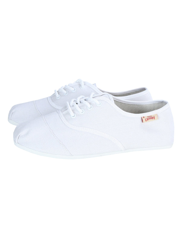 Tokyo Laundry Tohoku White Canvas Plimsoll