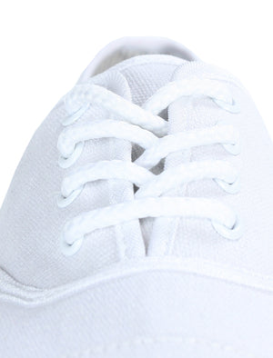 Tokyo Laundry Tohoku White Canvas Plimsoll