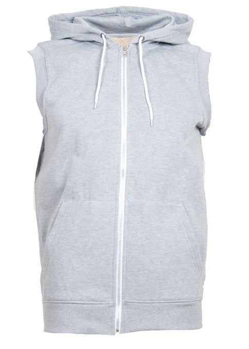 Lt Grey Marl D-Code Bobby Sleeveless Hoodie