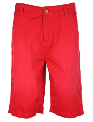 Tokyo Laundry Paolo Cotton Chino Shorts in Firebrick Red