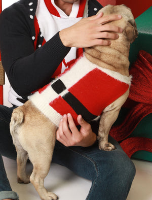 Santa Costume Novelty Christmas Dog Jumper in Red - Merry Christmas