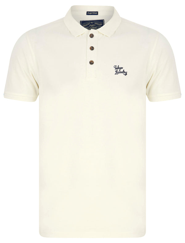 Marahau 2 Signature Cotton Pique Polo Shirt In Snow White - Tokyo Laundry
