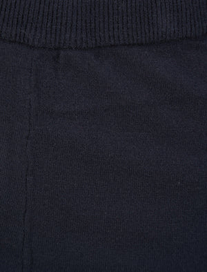 Darcey Love Heart Motif 2 Pc Jersey Knit Top / Pants Lounge Set in Navy - Amara Reya