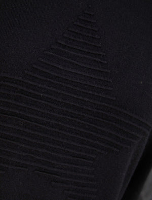 Fonteyn Star Motif 2pc Jersey Knit Matching Hoody & Pants Lounge Co-ord Set in Jet Black - Amara Reya