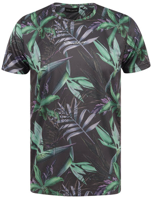 Alper Palm Leaf Sublimation Print Cotton Jersey T-Shirt In AOP - Dissident