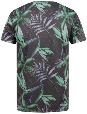 Alper Palm Leaf Sublimation Print Cotton Jersey T-Shirt In AOP - Dissident