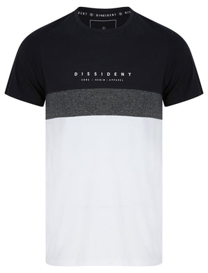 Altman Colour Block Cotton Jersey T-Shirt In Jet Black - Dissident