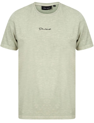 Amar Acid Wash Cotton Slub Jersey T-Shirt In Seagrass - Dissident
