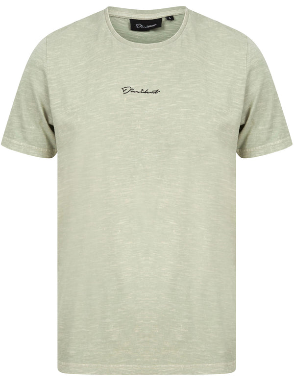 Amar Acid Wash Cotton Slub Jersey T-Shirt In Seagrass - Dissident