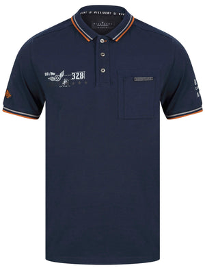 Ambush Cotton Jersey Polo Shirt With Chest Pocket In Sky Captain Navy - Dissident