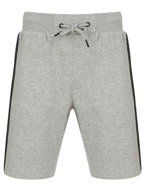 Araki 2 Brushback Fleece Jogger Shorts with Zip Pockets in Light Grey Marl  - Dissident