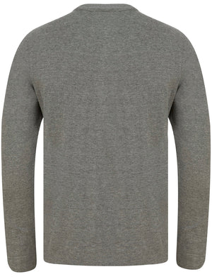 Ascend Motif Cotton Jersey Long Sleeve Top In Mid Grey Marl - Dissident