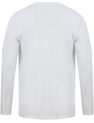 Ascend Motif Cotton Jersey Long Sleeve Top In Optic White - Dissident