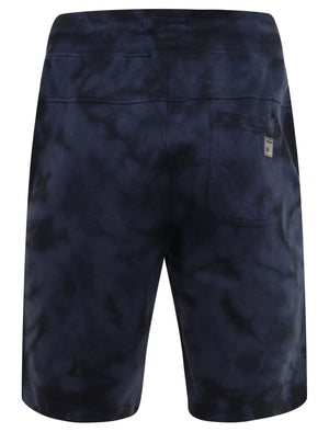 Beloff Tie Dye Cotton Fleece Jogger Shorts In Blue - Dissident