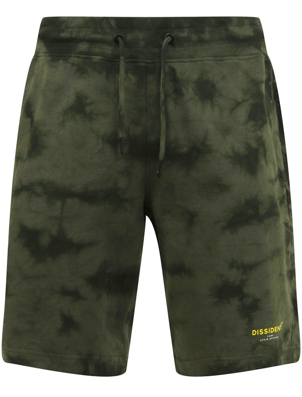 Beloff Tie Dye Cotton Fleece Jogger Shorts In Thyme - Dissident