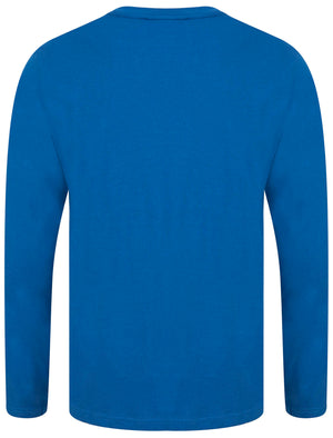 Belong Motif Cotton Jersey Long Sleeve Top In Limoges Blue - Dissident