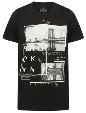 Bro Brooklyn Graphic Motif Cotton T-Shirt In Jet Black - Dissident