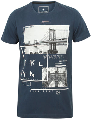 Bro Brooklyn Graphic Motif Cotton T-Shirt In Sargasso Blue - Dissident