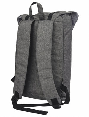 Falco Drawstring Canvas Backpack with Laptop Sleeve In Grey Marl - Dissident