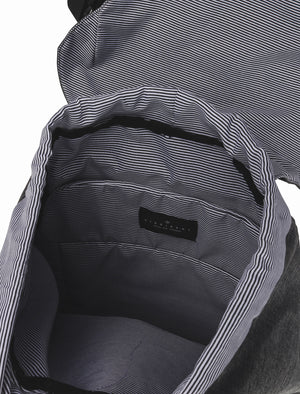 Falco Drawstring Canvas Backpack with Laptop Sleeve In Grey Marl - Dissident