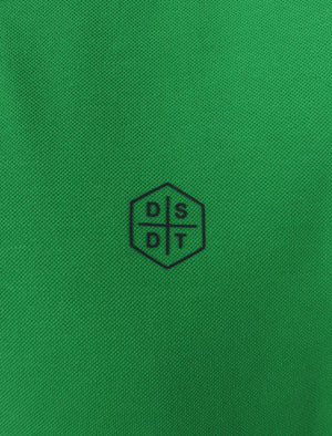 Kenji Cotton Pique Polo Shirt With Tipping in Bright Green - Dissident