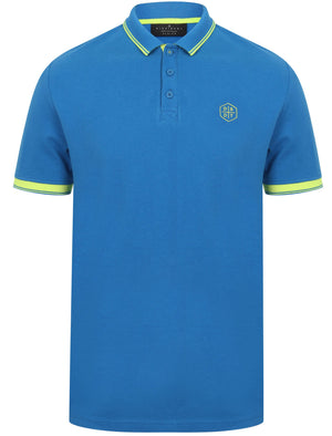 Kenji Cotton Pique Polo Shirt With Tipping in Directoire Blue - Dissident
