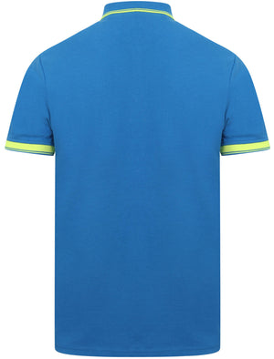 Kenji Cotton Pique Polo Shirt With Tipping in Directoire Blue - Dissident