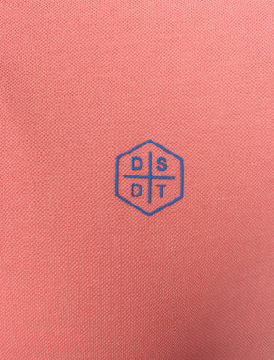 Kenji Cotton Pique Polo Shirt With Tipping in Strawberry Pink - Dissident
