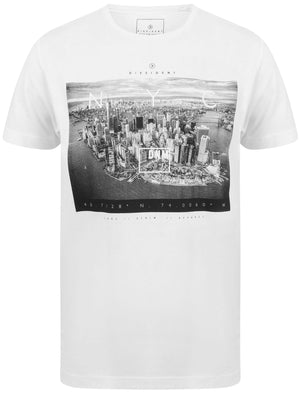 Lori NYC Skyscraper Motif Cotton Jersey T-Shirt In Optic White - Dissident