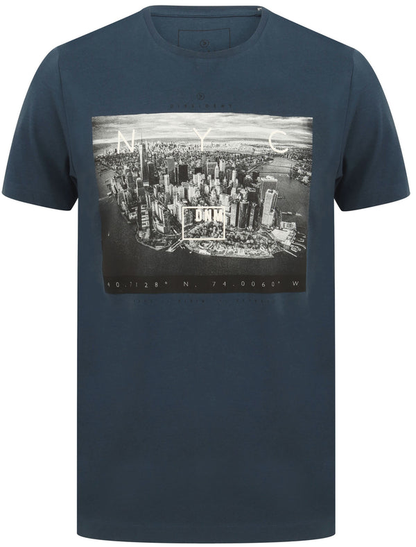 Lori NYC Skyscraper Motif Cotton Jersey T-Shirt In Sargasso Blue - Dissident