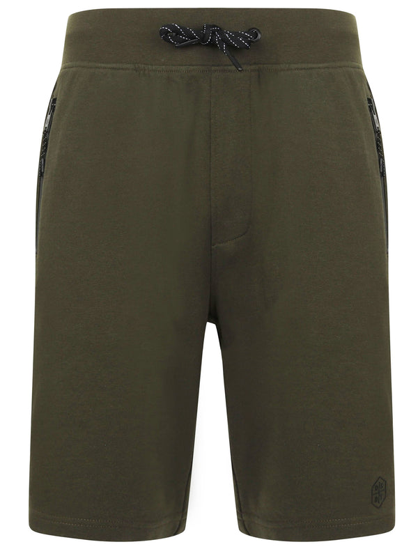 Matsuo Loopback Fleece Jogger Shorts with Zip Pockets in Green - Dissident