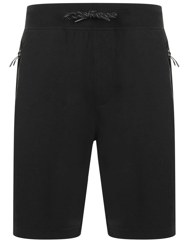 Matsuo Loopback Fleece Jogger Shorts with Zip Pockets in Jet Black - Dissident
