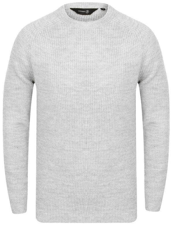 Mino Long Sleeve Wool Blend Knitted Jumper in Light Silver Marl - Dissident
