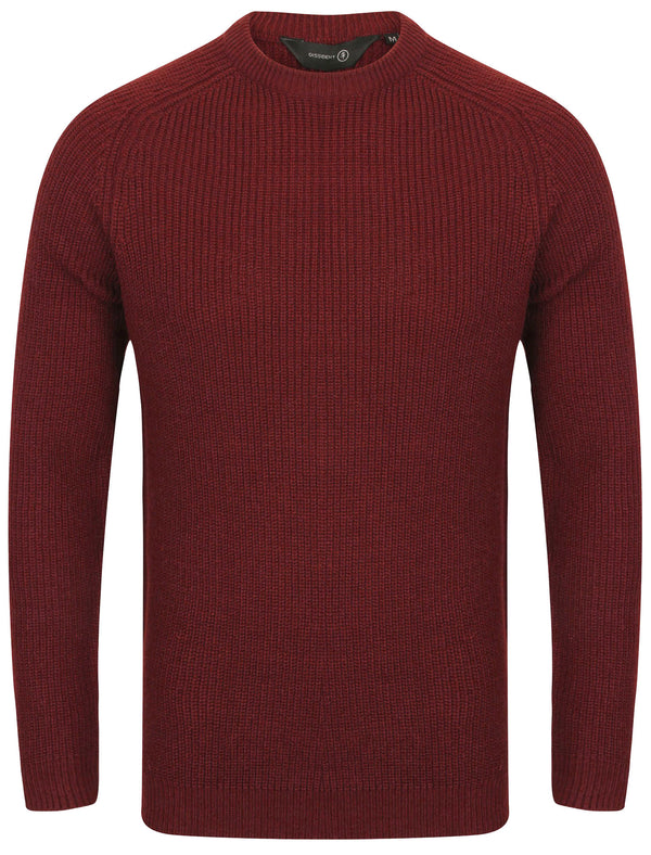 Mino Long Sleeve Wool Blend Knitted Jumper in Oxblood - Dissident