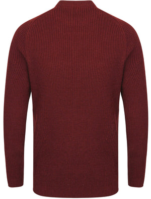 Mino Long Sleeve Wool Blend Knitted Jumper in Oxblood - Dissident