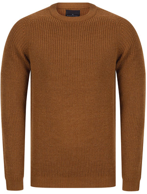 Mino Long Sleeve Wool Blend Knitted Jumper in Rubber Brown - Dissident