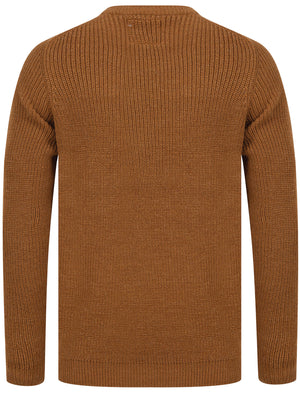 Mino Long Sleeve Wool Blend Knitted Jumper in Rubber Brown - Dissident