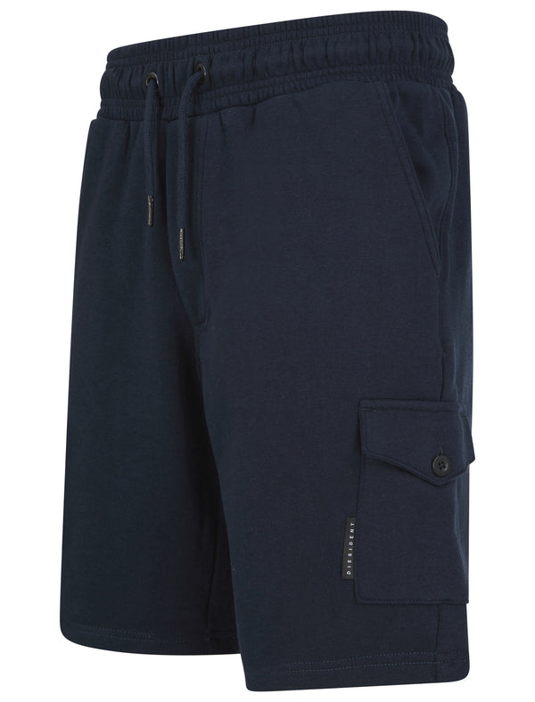 Aidan Brushback Fleece Cargo Jogger Shorts in Sky Captain Navy  - Dissident