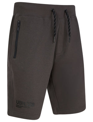 Pepys Brushback Fleece Jogger Shorts with Zip Pockets in Asphalt Grey - Dissident