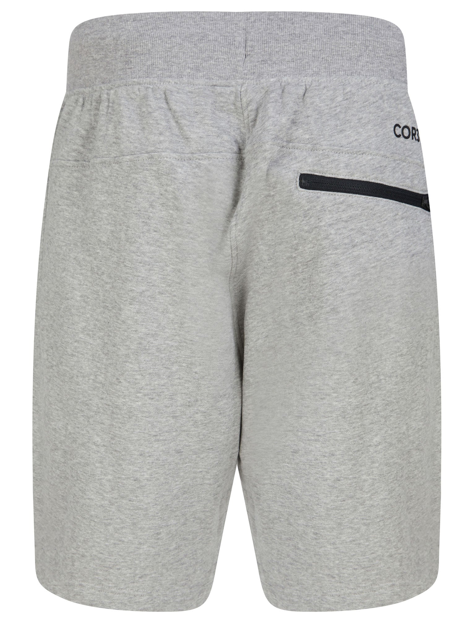 Pepys Brushback Fleece Jogger Shorts with Zip Pockets in Light Grey Ma Tokyo Laundry