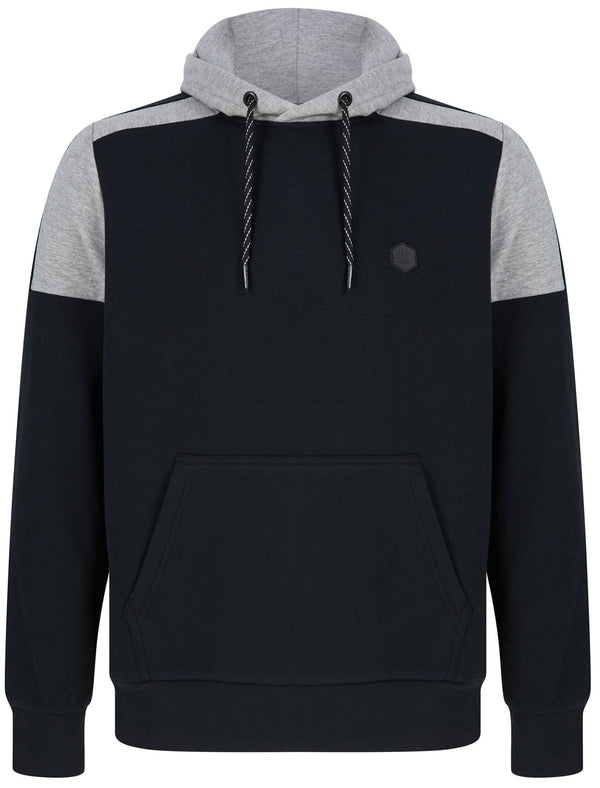 Phantom Block Panel Cotton Blend Pullover Hoodie in Jet Black - Dissident