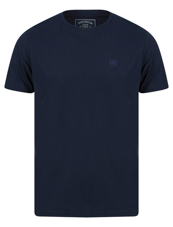 Pitch Crew Neck Cotton T-Shirt in True Navy - Kensington Eastside