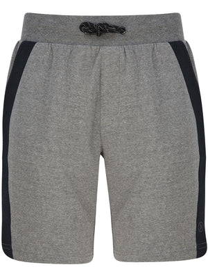 Pitfield Cotton Blend Brushback Fleece Jogger Shorts In Mid Grey Marl- Dissident
