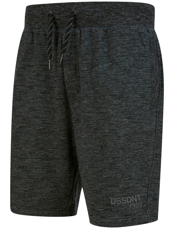 Pitsea Space Dye Cotton Blend Brushback Fleece Jogger Shorts in Black - Dissident