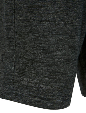 Pitsea Space Dye Cotton Blend Brushback Fleece Jogger Shorts in Black - Dissident